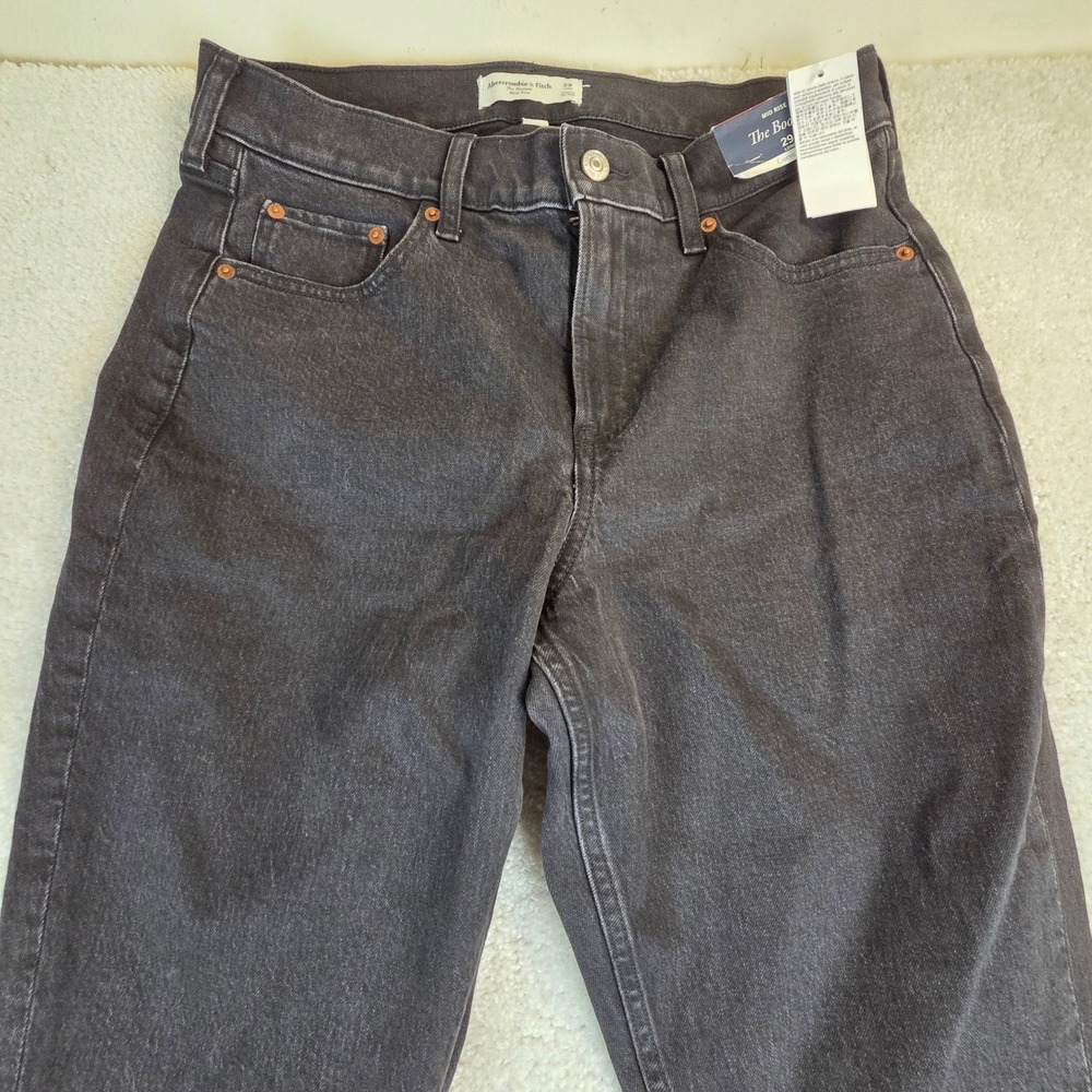Abercrombie & Fitch Curve Love Mid Rise Bootcut Jeans 29 Long Washed Black NWT